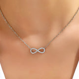 Dorado Blanco Circonitas Infinito Colgante Collar