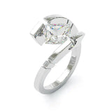 Vintage Circonitas Abierto Plateado Anillo