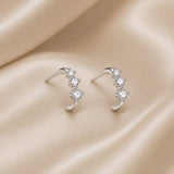 Elegante Dorado Blanco Small Circonitas Pendientes