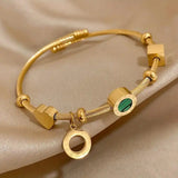 Dorado Esmeralda Charm Pulsera