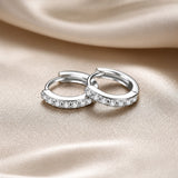 Minimalista Cristal Dorado Blanco Aro Pendientes