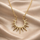 Dorado Blanco Sunflower Colgante Collar