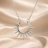 Dorado Blanco Sunflower Colgante Collar
