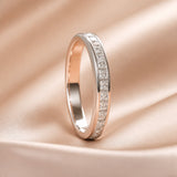 Dorado Blanco Luxury Circonitas Inlaid Anillo