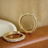 Minimalista Cristal Dorado Blanco Aro Pendientes