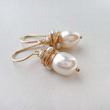 Golden Thread Perla Vintage Pendientes