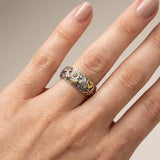 Dragonfly Sunflower Plateado Anillo
