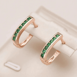 Elegante Green Cristal Pendientes