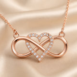 Dorado Blanco Infinito Corazón Colgante Collar