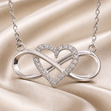 Dorado Blanco Infinito Corazón Colgante Collar