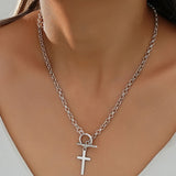 Trendy Toggle Dorado Blanco Cruz Collar