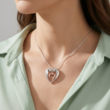 Plateado Dorado Dual Corazón Collar