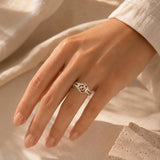 Golden Infinito Cristal Anillo