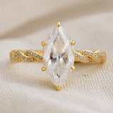 Marquise Cristal Dorado Anillo