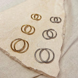 Set de 3 Aros Dorados o Plateados