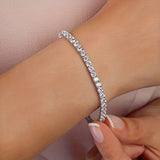 Dorado Blanco Cristal Tennis Pulsera