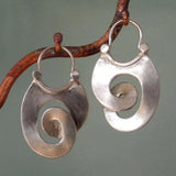 Retro Irregular Plateado Pendientes