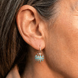 Turquesa Filigree Globe Drop Pendientes
