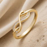 Infinito Dorado Cadena Anillo