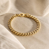 Clásico Cuban Dorado Pulsera