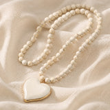 Turquesa Corazón Gem de Cuentas Collar