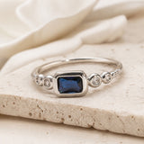 Windsor Dorado Blanco Zafiro Anillo