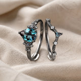 Gun Black Zafiro Circonitas Set de Anillos