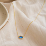 Clásico Oval Zafiro Collar