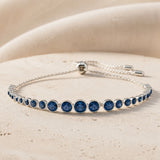 Round Cut Zafiro Tennis Pulsera