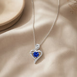 Zafiro Rose Corazón Collar
