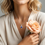 Zafiro Rose Corazón Collar