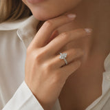 Marquise Cristal Dorado Anillo