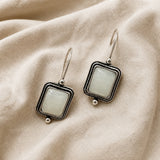 Chic Square Piedra Luna Pendientes