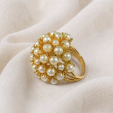 Artesanal Inlaid Perlas Anillo