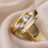 Vintage Circonitas Golden Anillo