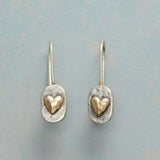 Vintage Dorado Inlaid Corazón Pendientes