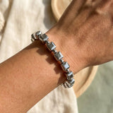 Vintage Plateado Cubic Beads Pulsera