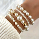Elegante Perla Set de Pulseras