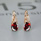 Veressa Rubí Dorado Rose Pendientes