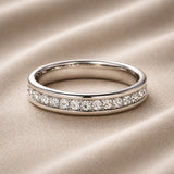 Dorado Blanco Brillante Circonitas Anillo