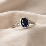 Midnight Majesty Zafiro Oval Anillo
