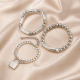 Dorado Blanco de Cuentas Punk Lock Set de Pulseras