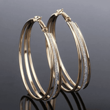 Retro Dorado Aro Pendientes