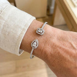 Two Piedra Dorado Abierto Brazalete