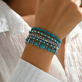 Turquesa de Cuentas Boho Set de Pulseras
