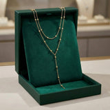 Dorado Double Multicapa Long Tassel Beads Collar