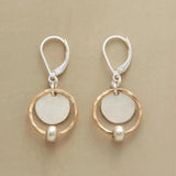 Stylish Dorado y Plateado Perla Pendientes