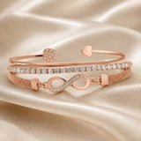 Dorado Blanco Cristales Infinito Set de Pulseras