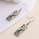 Pendientes Mármol Rectangular