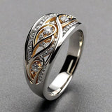 Escultural Dorado Plateado Anillo